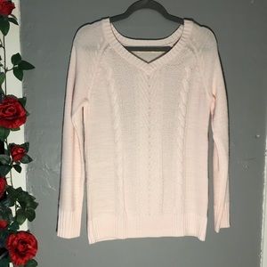 Light pink v-neck sweater